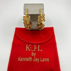 K•J•L Fiesta hoop earrings gold tone